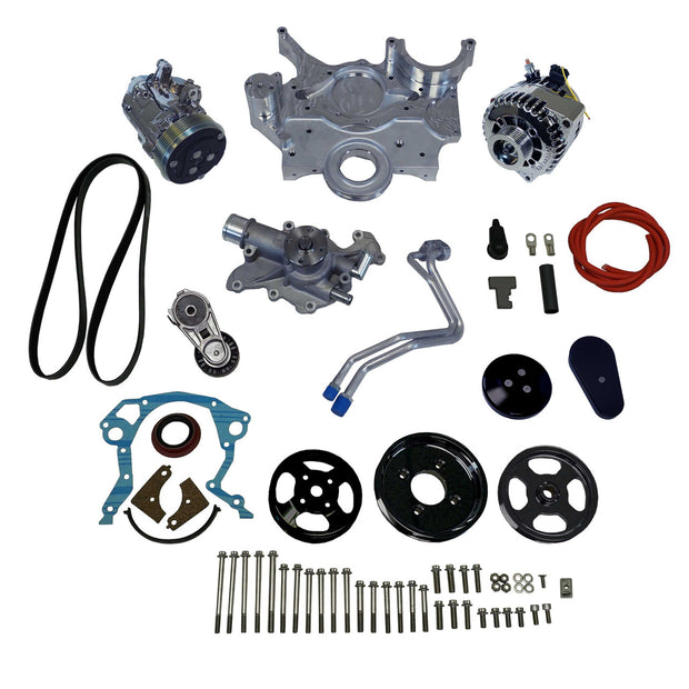 Front Runner® Drive System, Small Block Ford, Black/Chrome, Power Steering without Pump