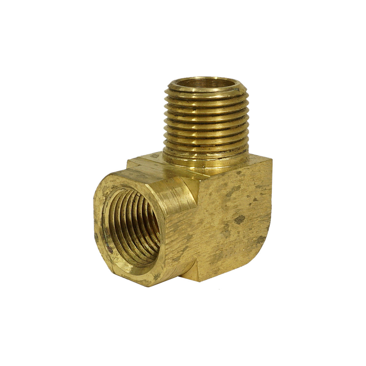 90 Degree Brass Tight Route Fitting, 1/2 Inch NPT Male Fitting Accepts 1/2 Inch Hose Nipple Fitting