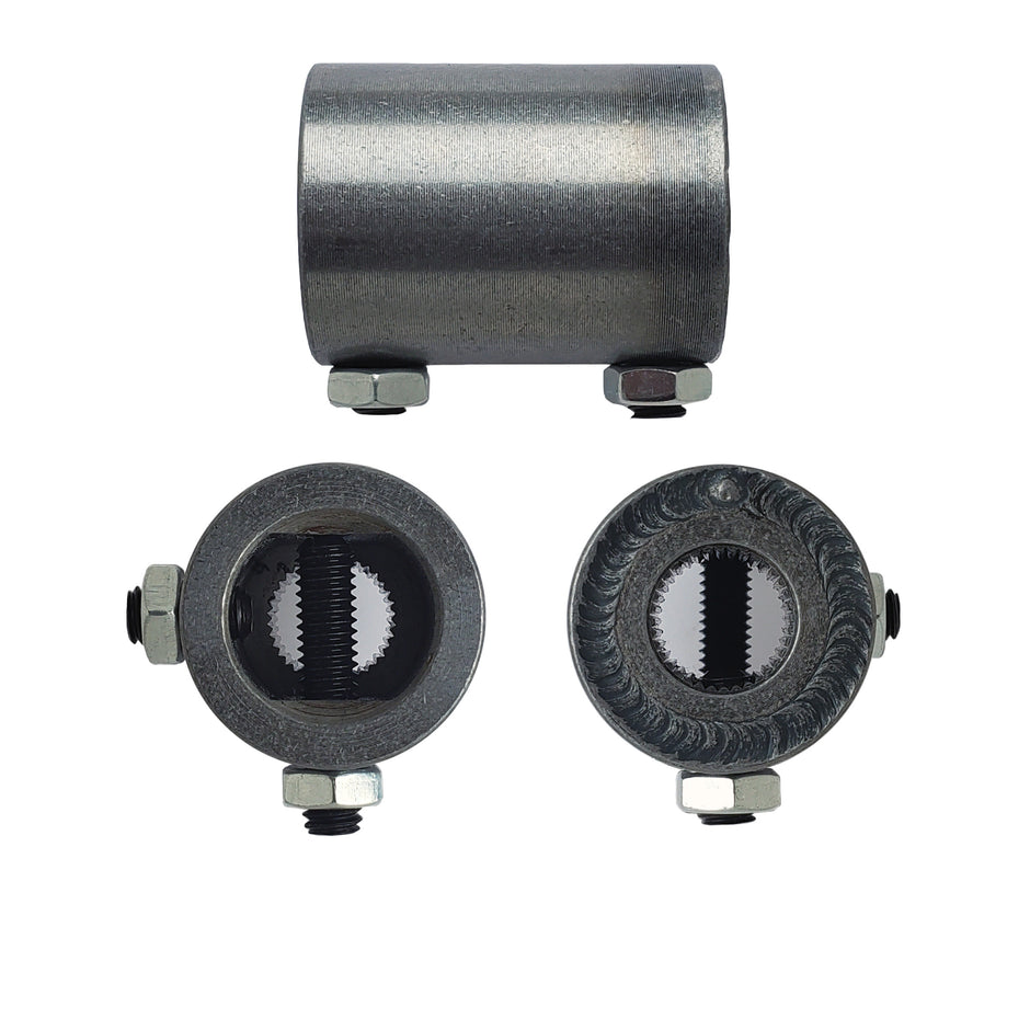 Borgeson - Steering Coupler - P/N: 314925 - Welded steel steering coupler. 1 in. Double-D X 11/16-36 Spline (17MM)