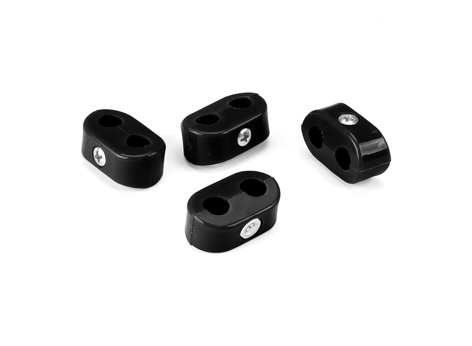 T-CLAMP DOUBLE PLACE, 5/16"-5/16", 4 PIECES, BLACK