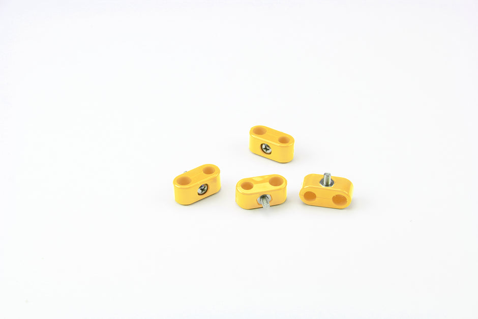 T-CLAMP DOUBLE PLACE, 5/16"-3/8", 4 PIECES, YELLOW