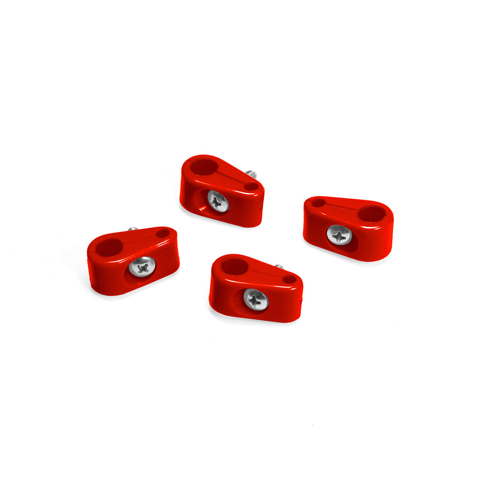 T-CLAMP DOUBLE PLACE, 3/8"-3/16", 4 PIECES, RED