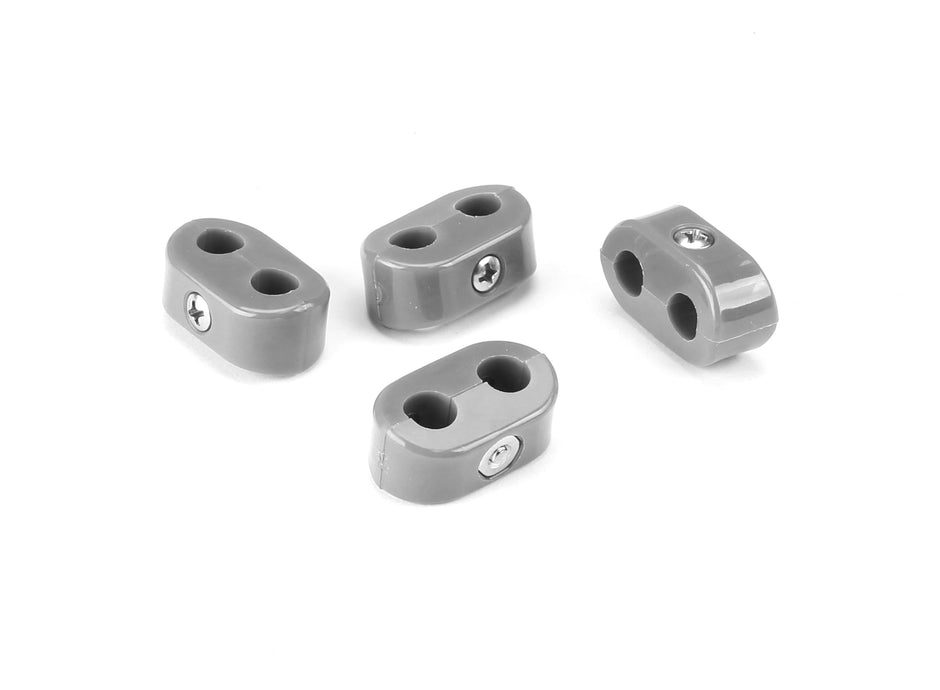 T-CLAMP DOUBLE PLACE, 3/8"-3/8", 4 PIECES, GRAY