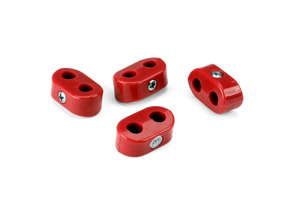 T-CLAMP DOUBLE PLACE, 7/16"-7/16", 4 PIECES, RED