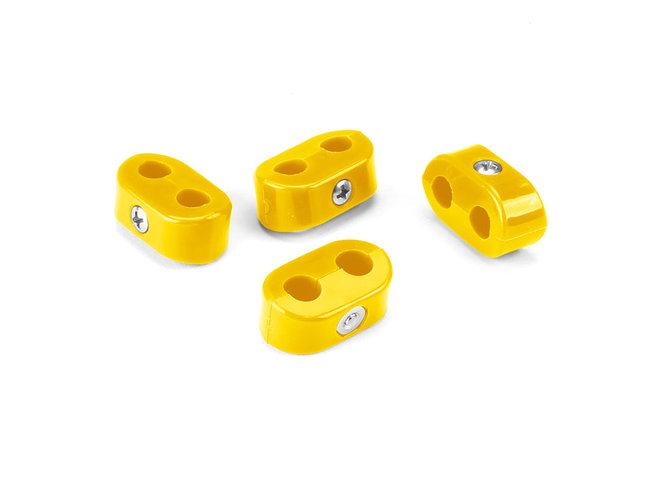 T-CLAMP DOUBLE PLACE, 7/16"-7/16", 4 PIECES, YELLOW