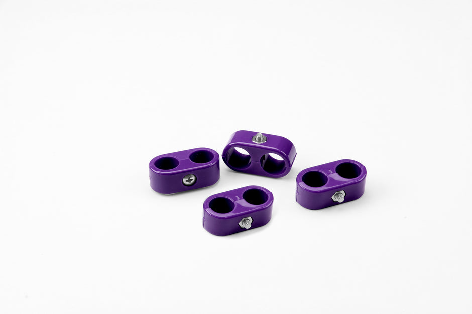 T-CLAMP DOUBLE PLACE, 1/2"-1/2", 4 PIECES, PURPLE