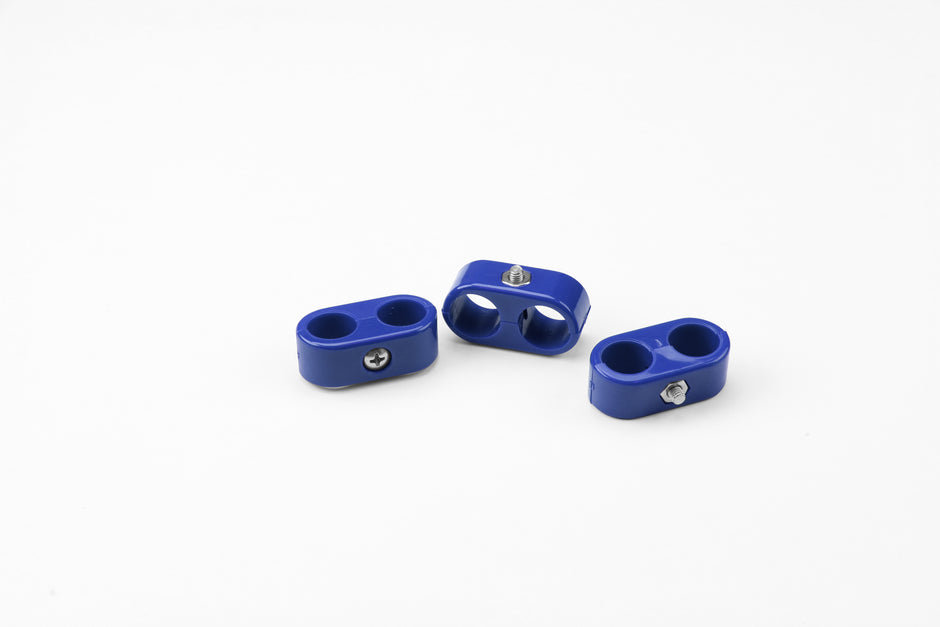 T-CLAMP DOUBLE PLACE, 5/8"-5/8", 3 PIECES, BLUE