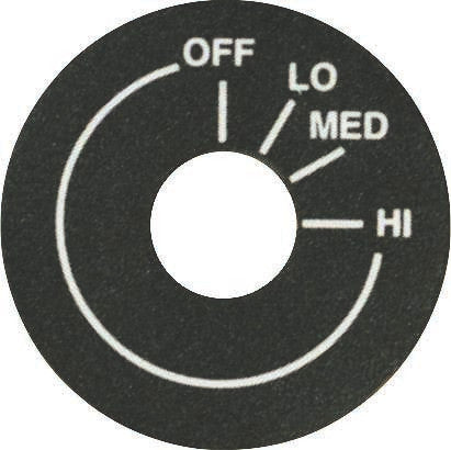 Blower Speed Decal for Rotary Controls