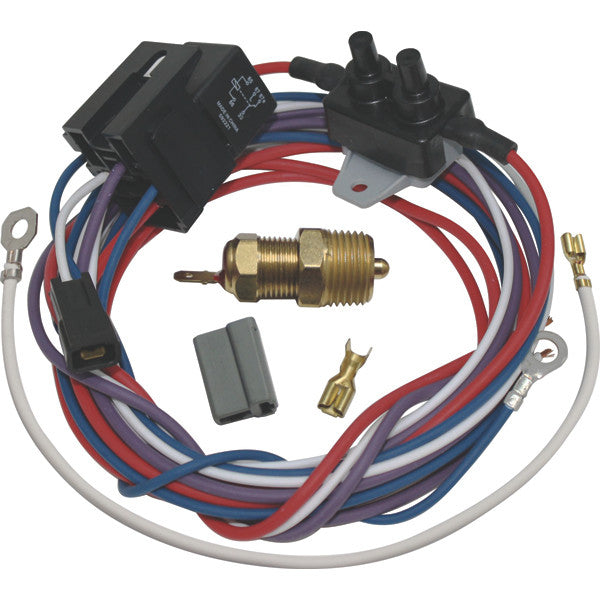 Electric Fan Thermostat Kit with Heavy Duty Wiring 205 Degree Switch Kit