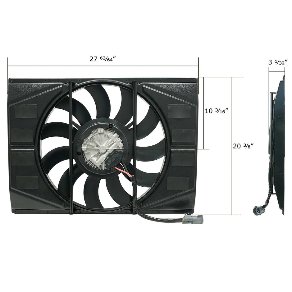 Monster 1973-87 Chevrolet C-10 19 Inch 850W Custom Fit Brushless Fan Kit