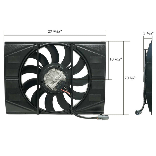 Monster 1973-87 Chevrolet C-10 19 Inch 850W Custom Fit Brushless Fan Kit