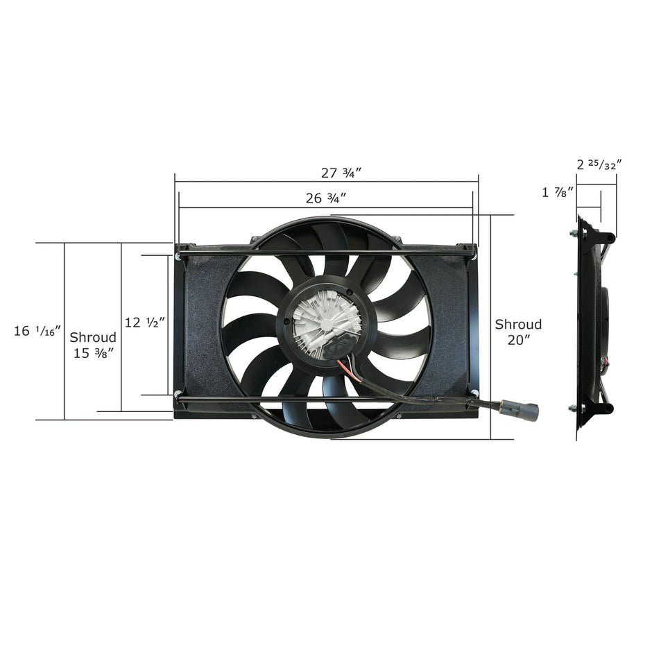 Monster 1964-67 Chevelle 19 Inch 850W CustomFit Brushless Fan Kit