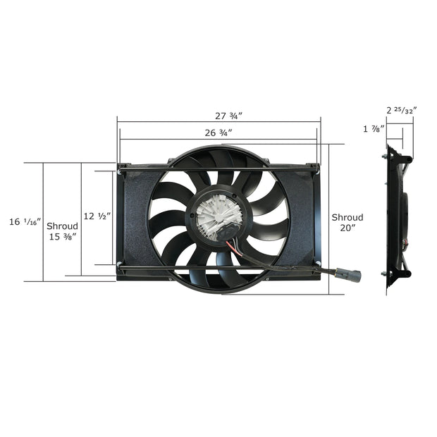 Monster 1964-67 Chevelle 19 Inch 850W CustomFit Brushless Fan Kit