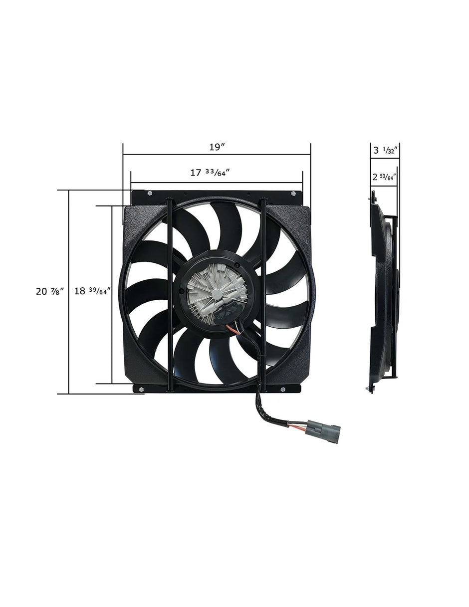 Monster 1966-77 Bronco 19 Inch 850W CustomFit Brushless Fan Kit