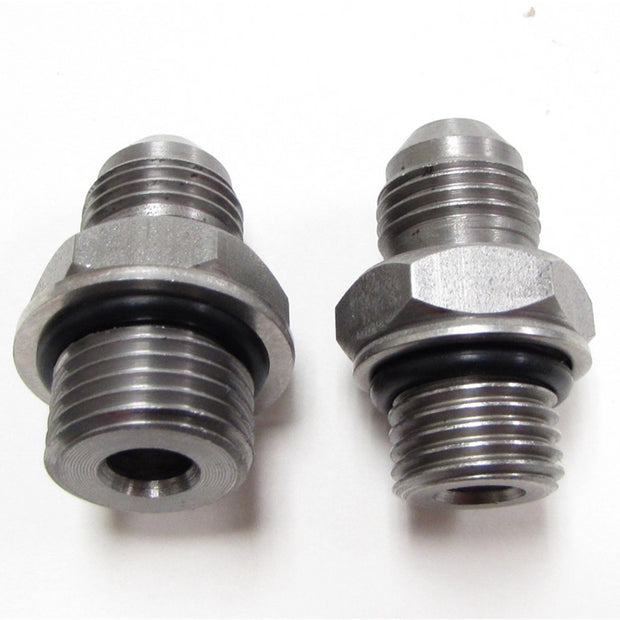 Borgeson - AN Hose Adapters - P/N: 925124 - Power Steering Hose Adapter Set, Stainless Steel, -6AN to 14MM O-ring for Borgeson Bronco Conversion