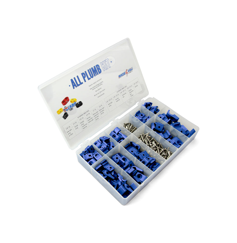 T-CLAMP ALL PLUMB KIT, 3/16" to 3/8" SINGLE and 5/16" to 3/8" DOUBLE CLAMPS, BLUE