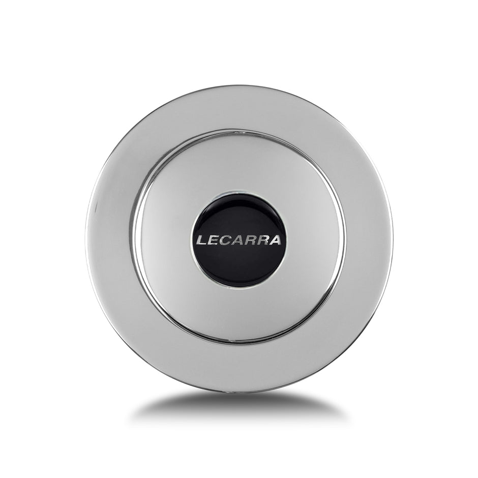 Horn Button, Billet Aluminum, Single Contact, Full Cover Lecarra Logo, Polished