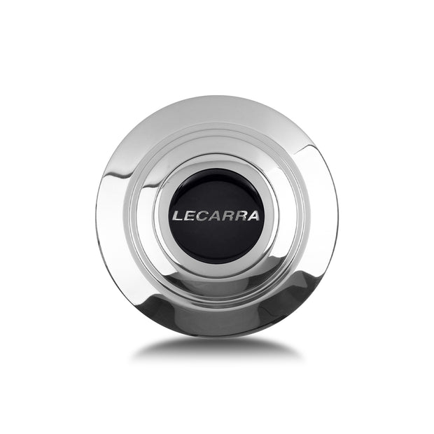 Horn Button, Billet Aluminum, Single Contact, Domed Lecarra Logo, Polished for B