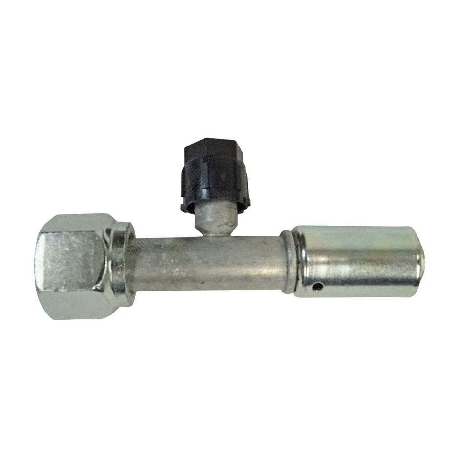 Beadlock O-Ring Fitting with 134a Service Port NO 10 Reduced Barrier Hose Fitting - Straight with Port