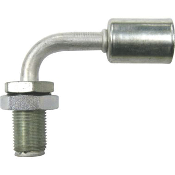 Bulkhead Beadlock Male Fitting - 90 degree NO 10  Hose Fitting