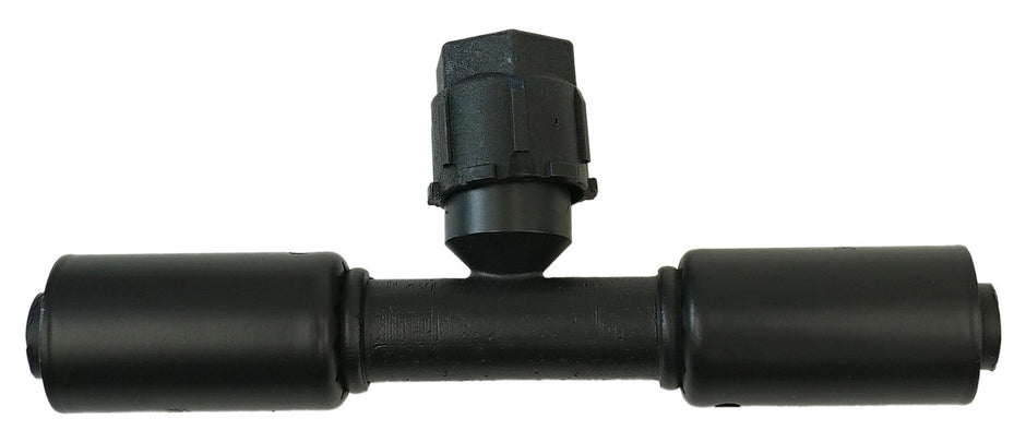 Beadlock O-Ring Black Fitting with 134a Service Port NO 8 Reduced Barrier Hose Fitting - In-Line with Service Port