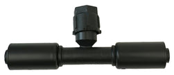 Beadlock O-Ring Black Fitting with 134a Service Port NO 8 Reduced Barrier Hose Fitting - In-Line with Service Port