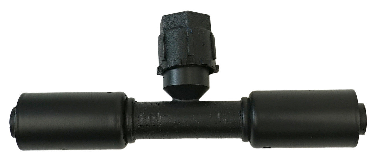 Beadlock O-Ring Black Fitting with 134a Service Port NO 8 Reduced Barrier Hose Fitting - In-Line with Service Port