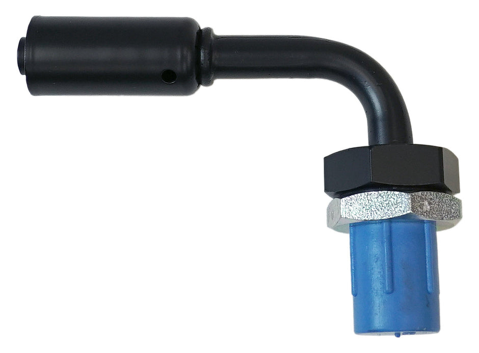 Bulkhead Beadlock Black Male Fitting - 90 degree NO 6 Reduced Barrier Hose Fitting