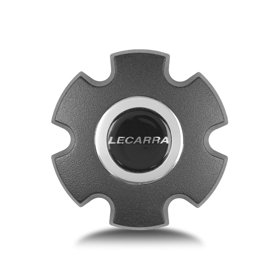 Horn Button, Billet Aluminum, Single Contact, Lecarra Logo, Black for TransAm Wheels
