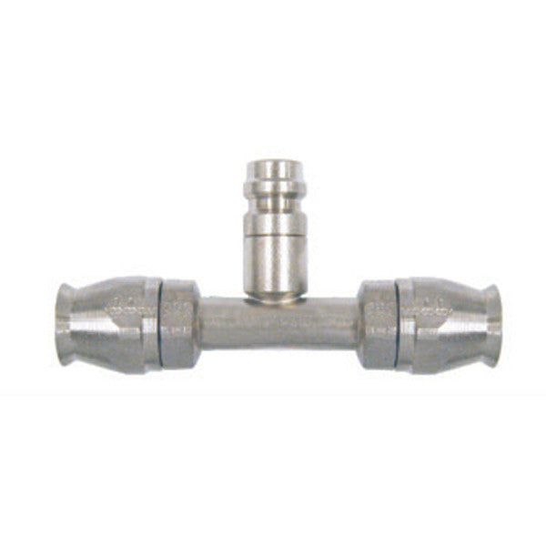 Braided Line Fitting Straight Hose to Hose with 134a Service Port for NO 10 Hose