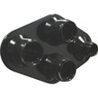 Streamline Black Anodized Aluminum 4-Way Diamond Bulkhead Plate for AC and Heater 6-10 Male O-Ring