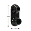 Streamline Black Anodized Aluminum 2-Way Bulkhead Plate for AC 6-10 Male O-Ring