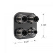 Streamline Black Anodized Aluminum 4-Way Square Bulkhead Plate for AC and Heater 8-10 Male O-Ring