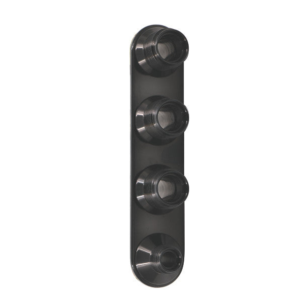 Streamline Black Anodized Aluminum 4-Way In-Line Bulkhead Plate for AC and Heater 6-10 Male O-Ring