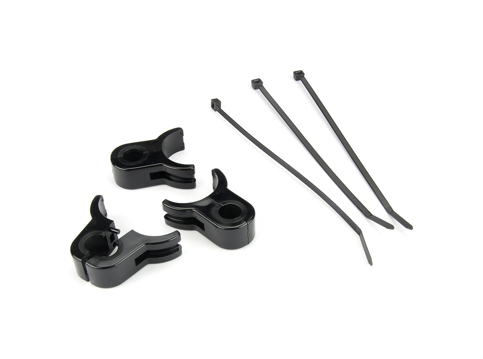 CHAZIS CLAMP, SCREWLESS, 1-5/8" CHASSIS TUBE to 9/16" (#6AN) HOSE, 3 PIECES,  BLACK