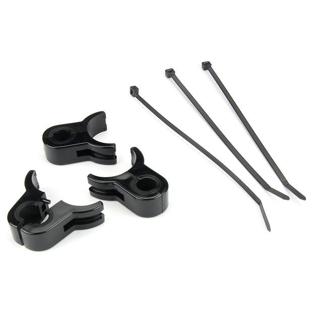 CHAZIS CLAMP, SCREWLESS, 1-5/8" CHASSIS TUBE to 9/16" (#6AN) HOSE, 3 PIECES,  BLACK