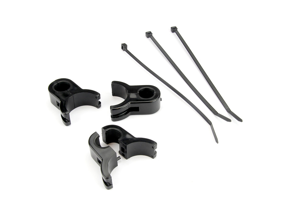 CHAZIS CLAMP, SCREWLESS, 1-5/8" CHASSIS TUBE to 5/8" HOSE, 3 PIECES,  BLACK