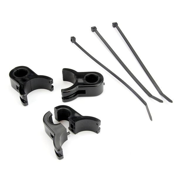 CHAZIS CLAMP, SCREWLESS, 1-5/8" CHASSIS TUBE to 5/8" HOSE, 3 PIECES,  BLACK
