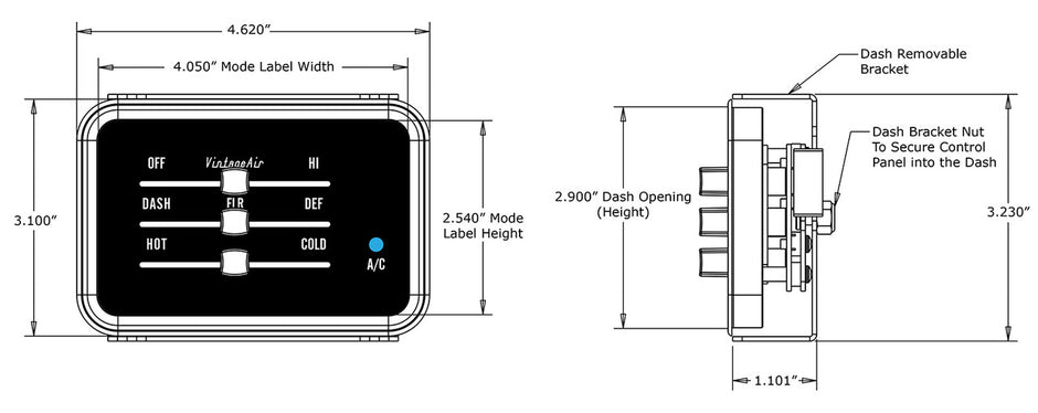 1960-63 Chevrolet Pickup SureFit® Chrome Control Panel Kit