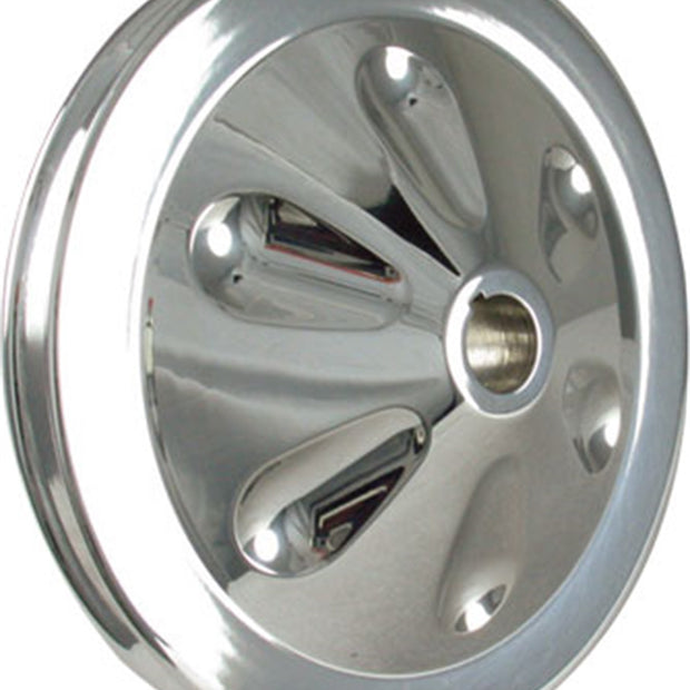 Borgeson - Power Steering Pulley - P/N: 801202 - Aluminum power steering pump pulley. 4-5/8 in. Diameter 1-Row V-Belt keyway style.