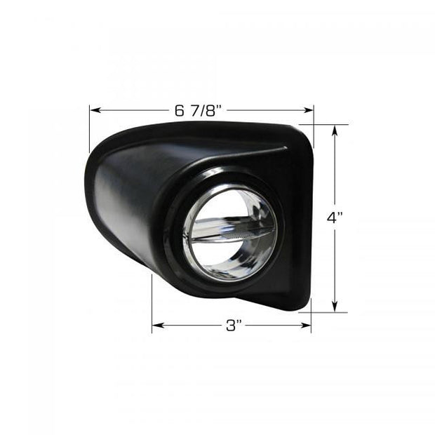 Kick Panel Louver Pod w/ Black and Chrome Louver for 2.5-Inch Hose