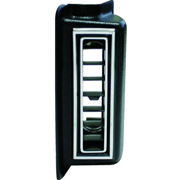 Left Kick Panel Louver for 2.5-Inch Hose  Black with Chrome Accents
