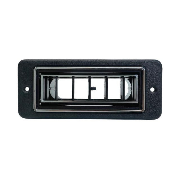 Louver for 2-1/2 Inch Hose  2-1/16 Inch x 5 Inch  Black with Chrome Accents and Mounting Bezel