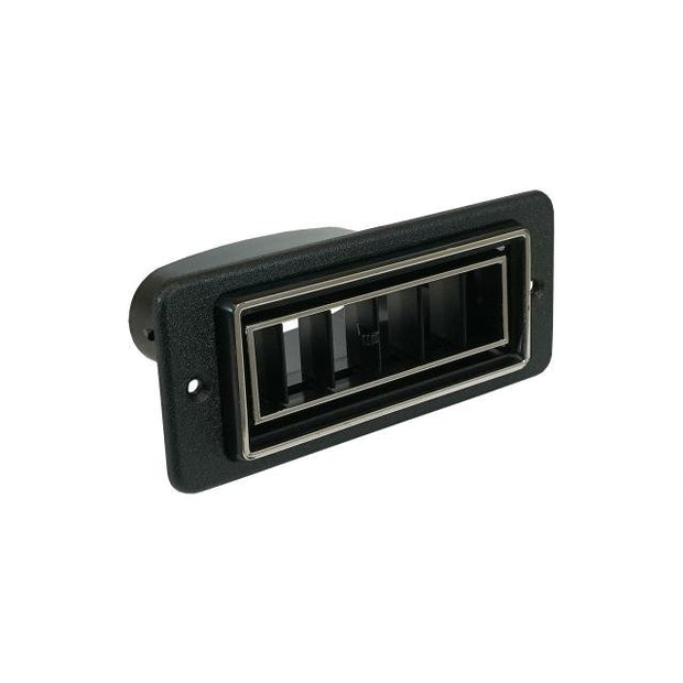 Louver for 2-1/2 Inch Hose  2-1/16 Inch x 5 Inch  Black with Chrome Accents and Mounting Bezel