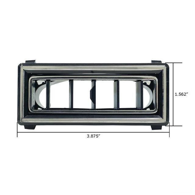 Louver for 2.5-In. Hose  3.875-Inch x 1.562-Inch  Black with Chrome Accent