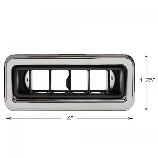 ProLine Streamline Louver, Black with Polished Aluminum Trim - 4-Inch