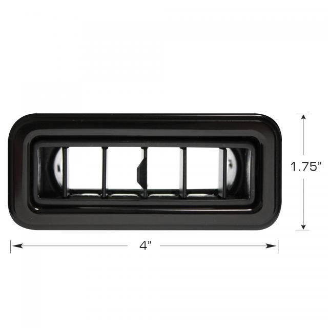 ProLine Streamline Louver, Black with Black Anodized Trim - 4-Inch
