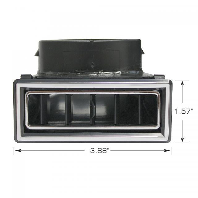 90-Degree Through Dash Louver  Black w/ Chrome Accents