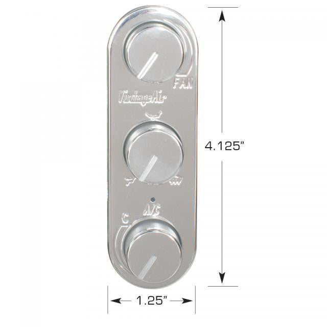 GEN IV®/GEN 5® ProLine Upgrade 3-Knob Oval Vertical Control Panel with Polished Face and Knobs