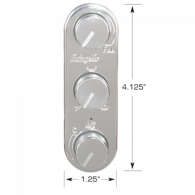 GEN IV®/GEN 5® ProLine Upgrade 3-Knob Oval Vertical Control Panel with Polished Face and Knobs